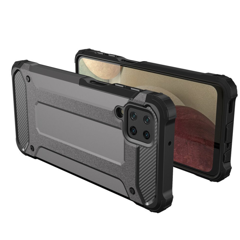 Hybrid Armor šarvuotas hibridinis dėklo dangtelis, skirtas Samsung Galaxy A12 / Galaxy M12 juodas