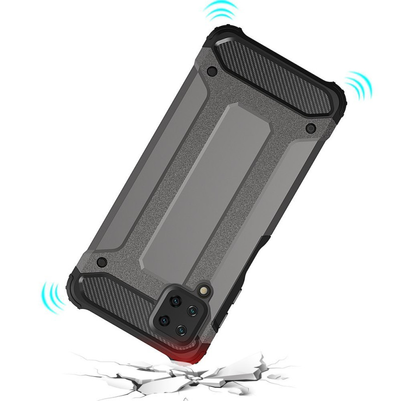 Hybrid Armor šarvuotas hibridinis dėklo dangtelis, skirtas Samsung Galaxy A12 / Galaxy M12 juodas