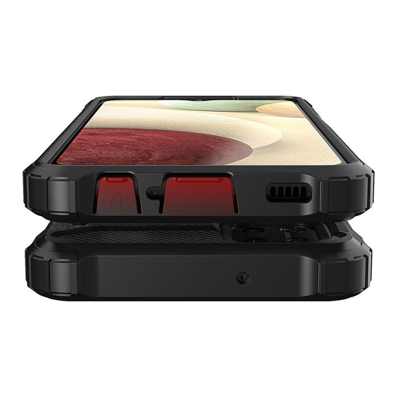 Hybrid Armor šarvuotas hibridinis dėklo dangtelis, skirtas Samsung Galaxy A12 / Galaxy M12 juodas