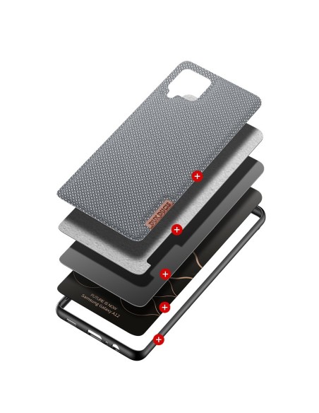 Dux Ducis Fino dėklo dangtelis, padengtas nailono medžiaga, skirtas Samsung Galaxy A12 / Galaxy M12 pilkas Dux Ducis Fino dėklo dangtelis, padengtas nailono medžiaga, skirtas Samsung Galaxy A12 / Galaxy M12 pilkas