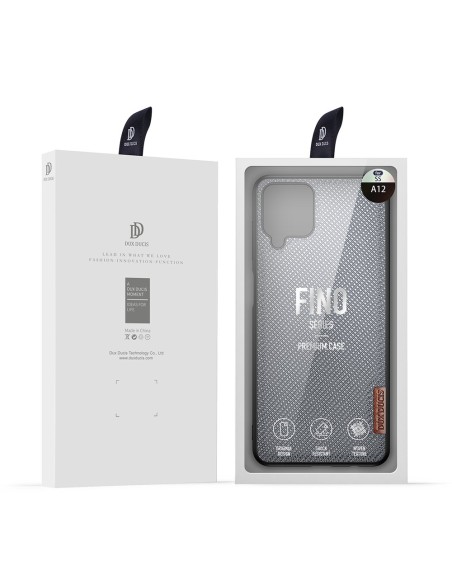 Dux Ducis Fino dėklo dangtelis, padengtas nailono medžiaga, skirtas Samsung Galaxy A12 / Galaxy M12 pilkas Dux Ducis Fino dėklo dangtelis, padengtas nailono medžiaga, skirtas Samsung Galaxy A12 / Galaxy M12 pilkas