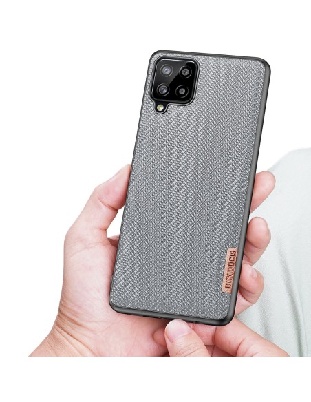 Dux Ducis Fino dėklo dangtelis, padengtas nailono medžiaga, skirtas Samsung Galaxy A12 / Galaxy M12 pilkas Dux Ducis Fino dėklo dangtelis, padengtas nailono medžiaga, skirtas Samsung Galaxy A12 / Galaxy M12 pilkas