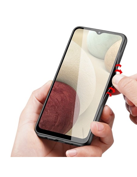 Dux Ducis Fino dėklo dangtelis, padengtas nailono medžiaga, skirtas Samsung Galaxy A12 / Galaxy M12 pilkas Dux Ducis Fino dėklo dangtelis, padengtas nailono medžiaga, skirtas Samsung Galaxy A12 / Galaxy M12 pilkas