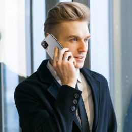 Dux Ducis Fino dėklo dangtelis, padengtas nailono medžiaga, skirtas Samsung Galaxy A12 / Galaxy M12 pilkas