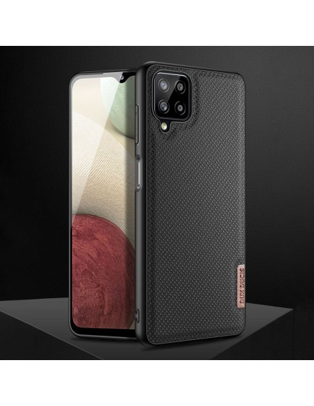 Dux Ducis Fino dėklo dangtelis, padengtas nailono medžiaga, skirtas Samsung Galaxy A12 / Galaxy M12 pilkas Dux Ducis Fino dėklo dangtelis, padengtas nailono medžiaga, skirtas Samsung Galaxy A12 / Galaxy M12 pilkas