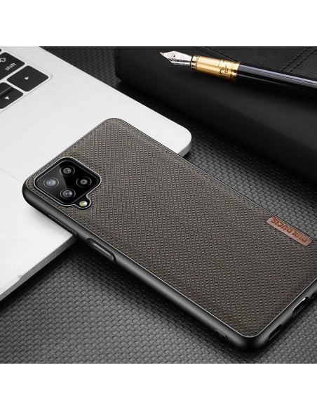 Dux Ducis Fino dėklo dangtelis, padengtas nailono medžiaga, skirtas Samsung Galaxy A12 / Galaxy M12 pilkas Dux Ducis Fino dėklo dangtelis, padengtas nailono medžiaga, skirtas Samsung Galaxy A12 / Galaxy M12 pilkas