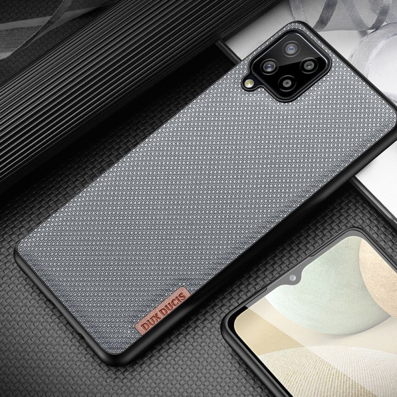 Dux Ducis Fino dėklo dangtelis, padengtas nailono medžiaga, skirtas Samsung Galaxy A12 / Galaxy M12 pilkas