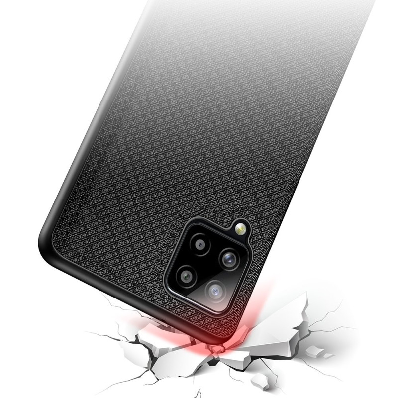 Dux Ducis Fino dėklo dangtelis, padengtas nailono medžiaga, skirtas Samsung Galaxy A42 5G juodas
