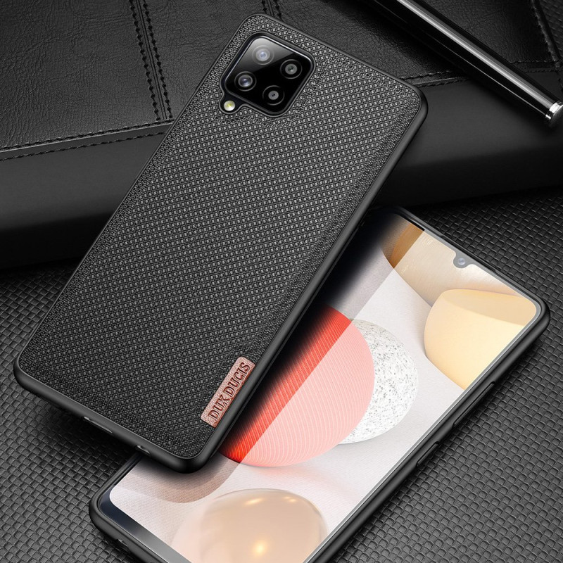 Dux Ducis Fino dėklo dangtelis, padengtas nailono medžiaga, skirtas Samsung Galaxy A42 5G juodas