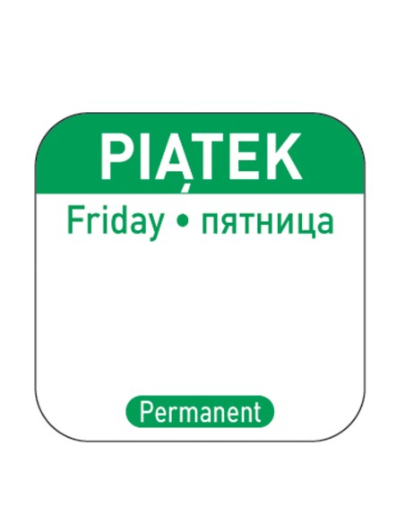 Maisto saugos lipdukai daugkartinei tarai Penktadienis PL RU EN 1000 vnt.Hendi 850114 Maisto saugos lipdukai daugkartinei tarai Penktadienis PL RU EN 1000 vnt.Hendi 850114