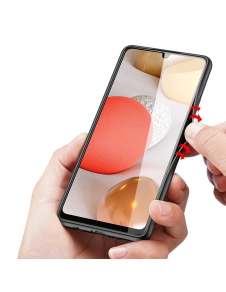 Dux Ducis Fino dėklo dangtelis, padengtas nailono medžiaga, skirtas Samsung Galaxy A42 5G pilkas