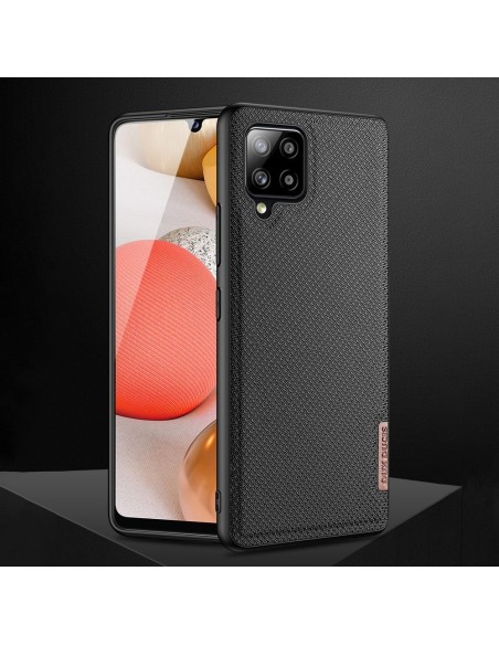 Dux Ducis Fino dėklo dangtelis, padengtas nailono medžiaga, skirtas Samsung Galaxy A42 5G pilkas