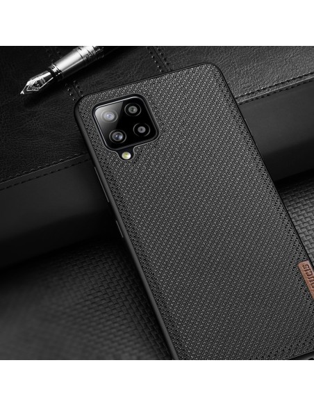 Dux Ducis Fino dėklo dangtelis, padengtas nailono medžiaga, skirtas Samsung Galaxy A42 5G pilkas