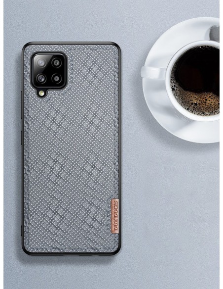 Dux Ducis Fino dėklo dangtelis, padengtas nailono medžiaga, skirtas Samsung Galaxy A42 5G pilkas