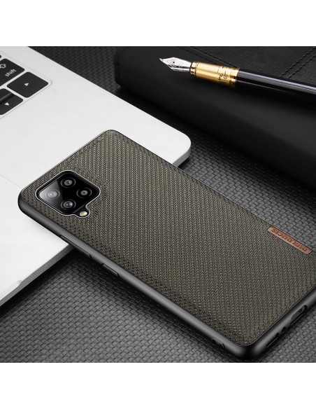 Dux Ducis Fino dėklo dangtelis, padengtas nailono medžiaga, skirtas Samsung Galaxy A42 5G pilkas