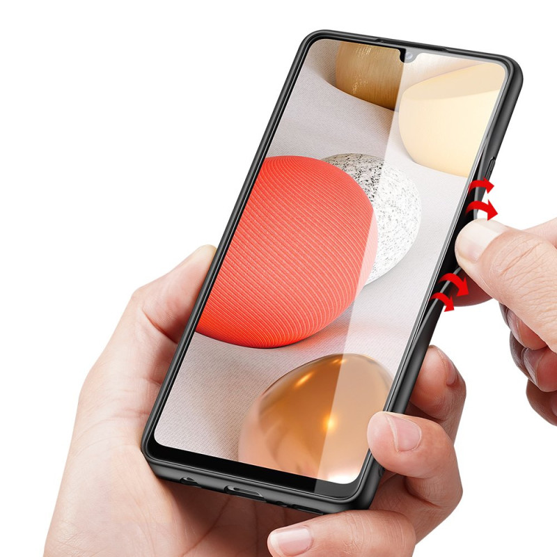 Dux Ducis Fino dėklo dangtelis, padengtas nailono medžiaga, skirtas Samsung Galaxy A42 5G žaliai