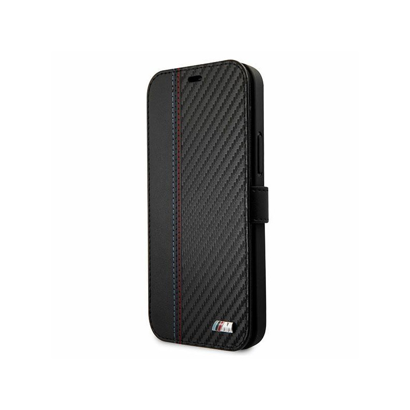 BMW M Collection PU Carbon Stripe dėklas iPhone 12 mini - juodas