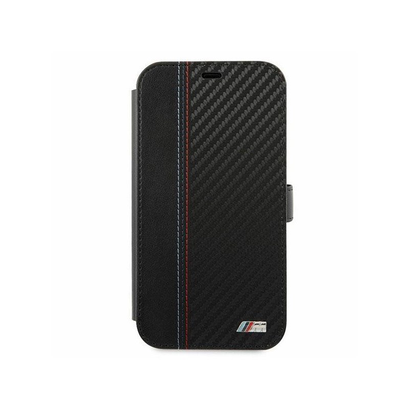 BMW M Collection PU Carbon Stripe dėklas iPhone 12 mini - juodas