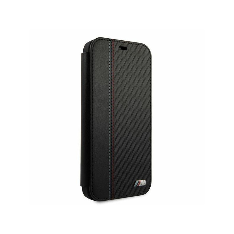 BMW M Collection PU Carbon Stripe dėklas iPhone 12 mini - juodas