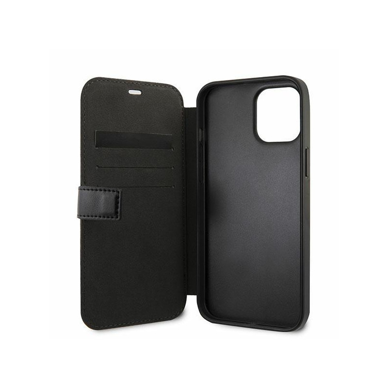 BMW M Collection PU Carbon Stripe dėklas iPhone 12 mini - juodas