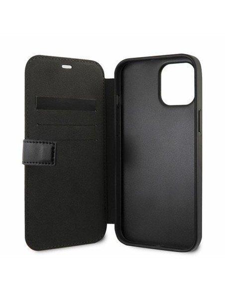 BMW M Collection PU Carbon Stripe dėklas iPhone 12 mini - juodas BMW M Collection PU Carbon Stripe dėklas iPhone 12 mini - juodas