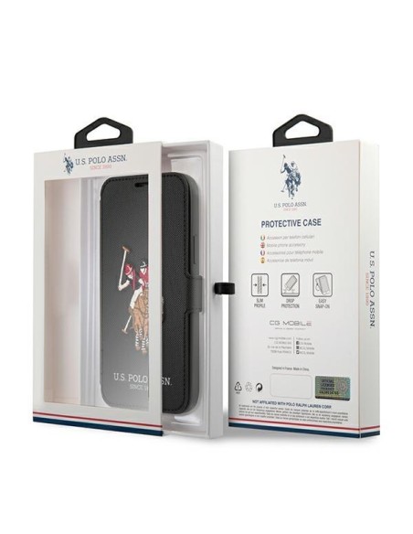 JAV Polo Assn byla Siuvinėjimo kolekcija iPhone 12 Pro Max – juoda