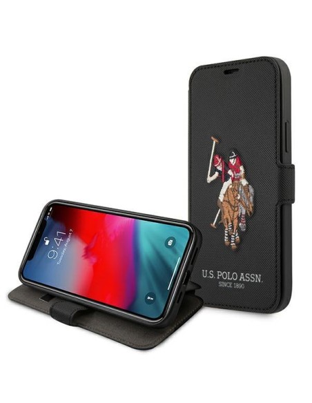 JAV Polo Assn byla Siuvinėjimo kolekcija iPhone 12 / iPhone 12 Pro - juoda