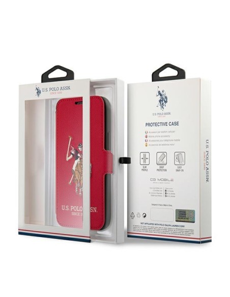 JAV Polo Assn byla Siuvinėjimo kolekcija iPhone 12 / iPhone 12 Pro – raudona JAV Polo Assn byla Siuvinėjimo kolekcija iPhone 12 / iPhone 12 Pro – raudona