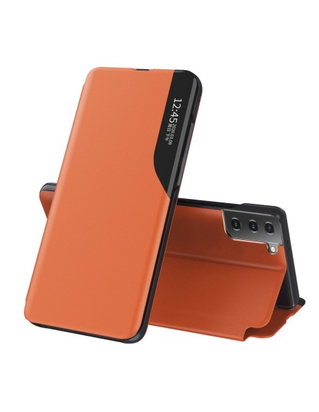 Eco Leather View Case elegantiškas dėklas su atvartu ir stovo funkcija, skirta Samsung Galaxy S21+ 5G (S21 Plus 5G) oran... Eco Leather View Case elegantiškas dėklas su atvartu ir stovo funkcija, skirta Samsung Galaxy S21+ 5G (S21 Plus 5G) oran...