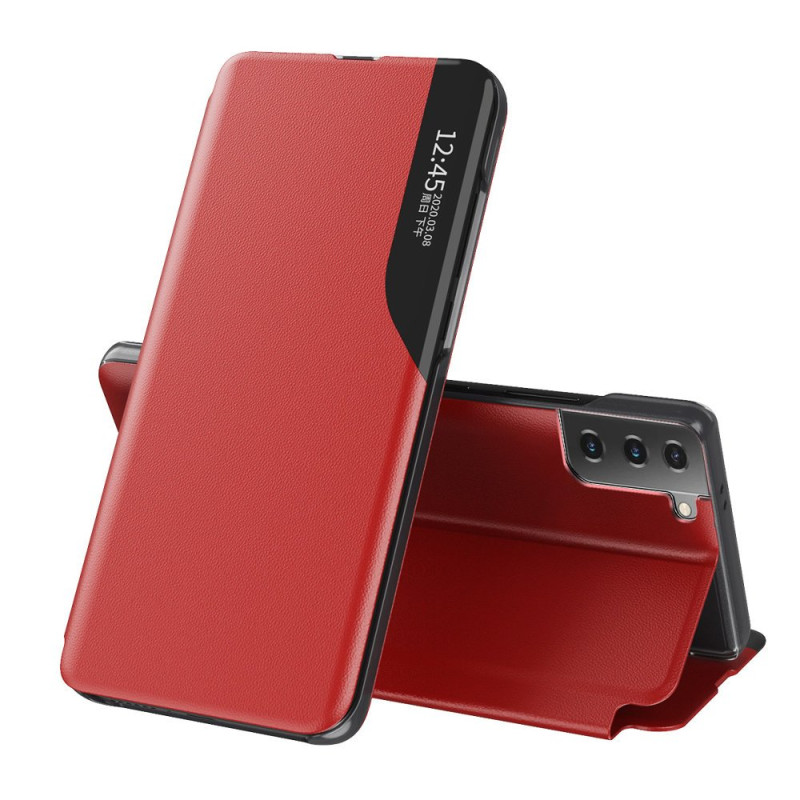Eco Leather View Case elegantiškas dėklas su atvartu ir stovo funkcija, skirta Samsung Galaxy S21+ 5G (S21 Plus 5G) raud... Eco Leather View Case elegantiškas dėklas su atvartu ir stovo funkcija, skirta Samsung Galaxy S21+ 5G (S21 Plus 5G) raud...