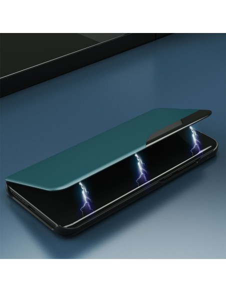 Eco Leather View Case elegantiškas dėklas su atvartu ir stovo funkcija, skirta Xiaomi Poco M3 / Xiaomi Redmi 9T juodai