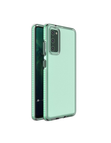 Spring Case Cover Gel Dėklas su spalvingu rėmeliu, skirtas Samsung Galaxy S21 Ultra 5G Mint