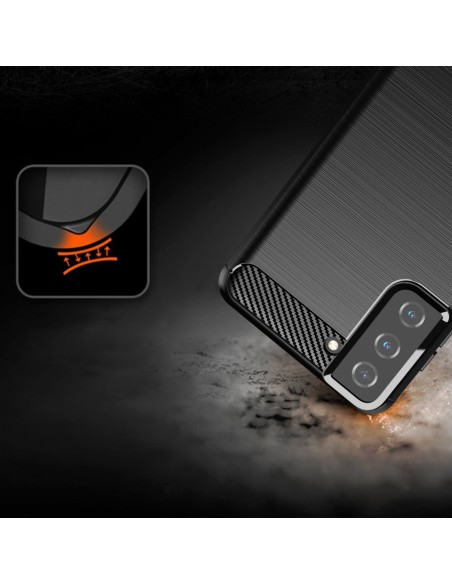 Carbon Case lankstus dangtelis Samsung Galaxy S21+ 5G (S21 Plus 5G) juodas Carbon Case lankstus dangtelis Samsung Galaxy S21+ 5G (S21 Plus 5G) juodas