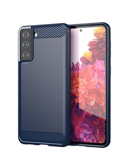 Carbon Case lankstus dangtelis, skirtas Samsung Galaxy S21+ 5G (S21 Plus 5G) mėlynas