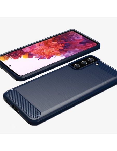Carbon Case lankstus dangtelis, skirtas Samsung Galaxy S21+ 5G (S21 Plus 5G) mėlynas
