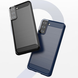 Carbon Case lankstus dangtelis, skirtas Samsung Galaxy S21+ 5G (S21 Plus 5G) mėlynas