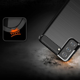 Carbon Case lankstus dangtelis, skirtas Samsung Galaxy S21+ 5G (S21 Plus 5G) mėlynas
