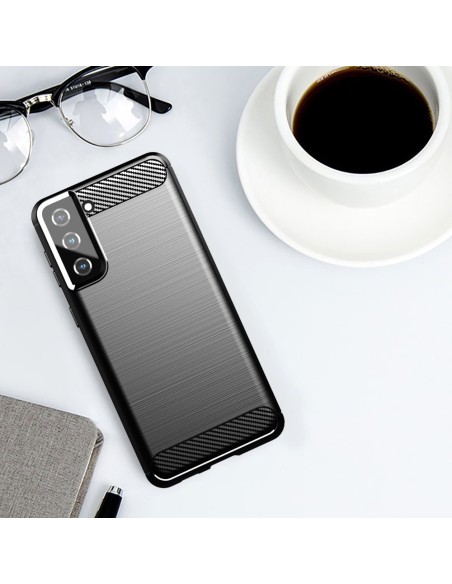 Carbon Case lankstus dangtelis, skirtas Samsung Galaxy S21+ 5G (S21 Plus 5G) mėlynas