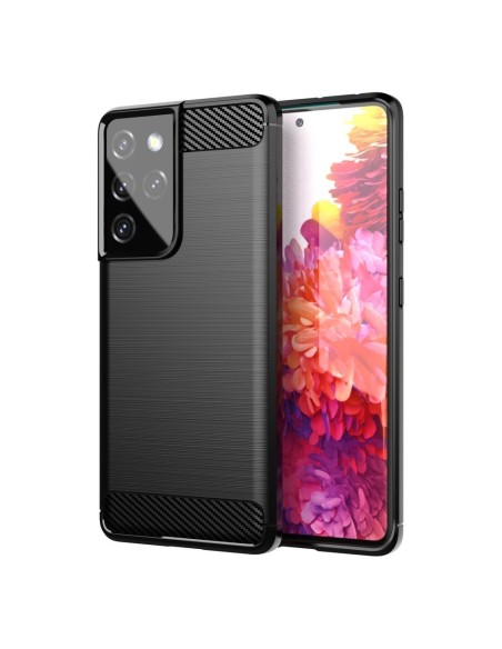 Carbon Case lankstus dangtelis Samsung Galaxy S21 Ultra 5G juodas Carbon Case lankstus dangtelis Samsung Galaxy S21 Ultra 5G juodas