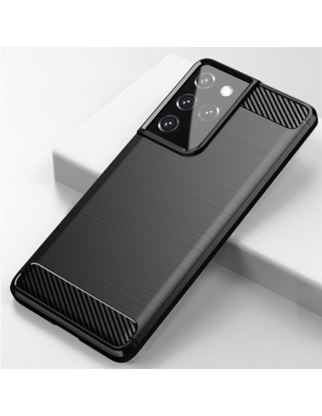 Carbon Case lankstus dangtelis Samsung Galaxy S21 Ultra 5G juodas Carbon Case lankstus dangtelis Samsung Galaxy S21 Ultra 5G juodas