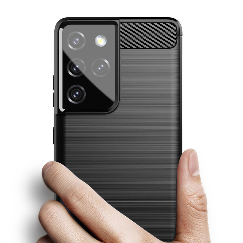 Carbon Case lankstus dangtelis Samsung Galaxy S21 Ultra 5G juodas