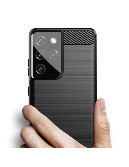 Carbon Case lankstus dangtelis Samsung Galaxy S21 Ultra 5G juodas Carbon Case lankstus dangtelis Samsung Galaxy S21 Ultra 5G juodas