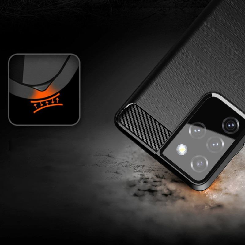 Carbon Case lankstus dangtelis Samsung Galaxy S21 Ultra 5G juodas
