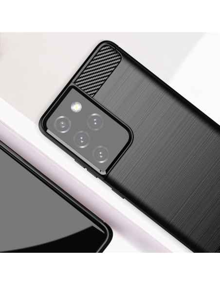 Carbon Case lankstus dangtelis Samsung Galaxy S21 Ultra 5G juodas Carbon Case lankstus dangtelis Samsung Galaxy S21 Ultra 5G juodas