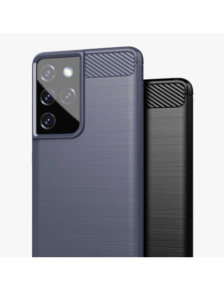 Carbon Case lankstus dangtelis, skirtas Samsung Galaxy S21 Ultra 5G mėlynas
