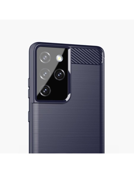 Carbon Case lankstus dangtelis, skirtas Samsung Galaxy S21 Ultra 5G mėlynas