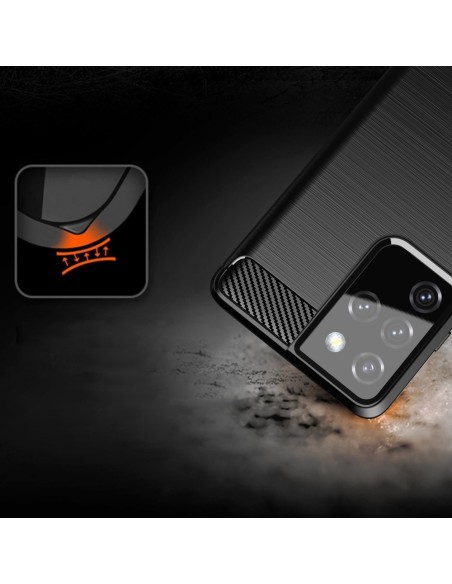 Carbon Case lankstus dangtelis, skirtas Samsung Galaxy S21 Ultra 5G mėlynas