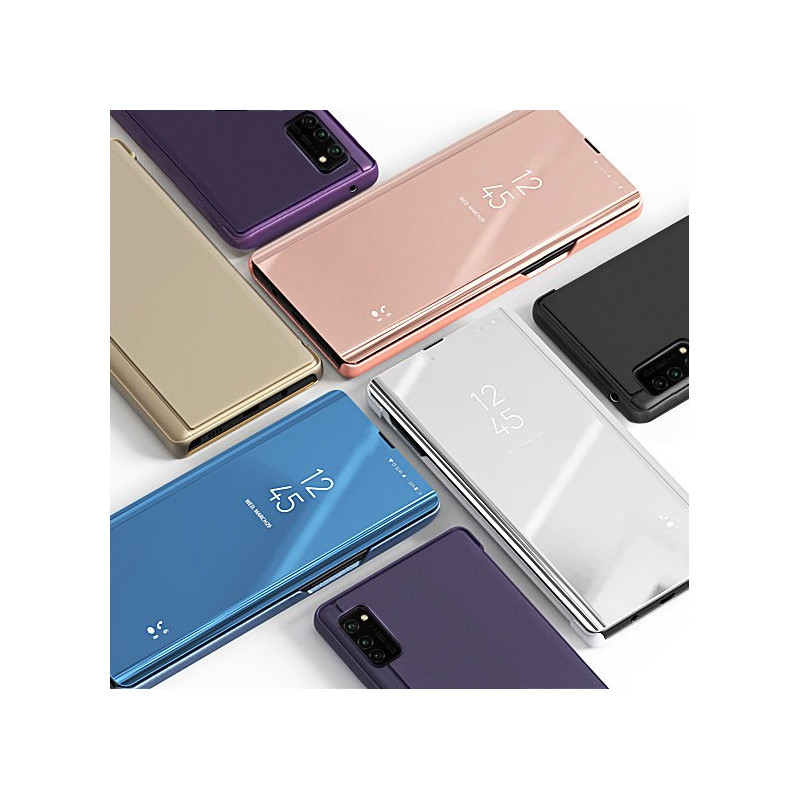 Clear View Case atverčiamas dangtelis, skirtas Samsung Galaxy A72 4G rožinis