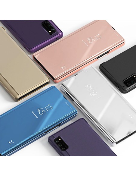 Clear View Case atverčiamas dangtelis, skirtas Samsung Galaxy A72 4G rožinis