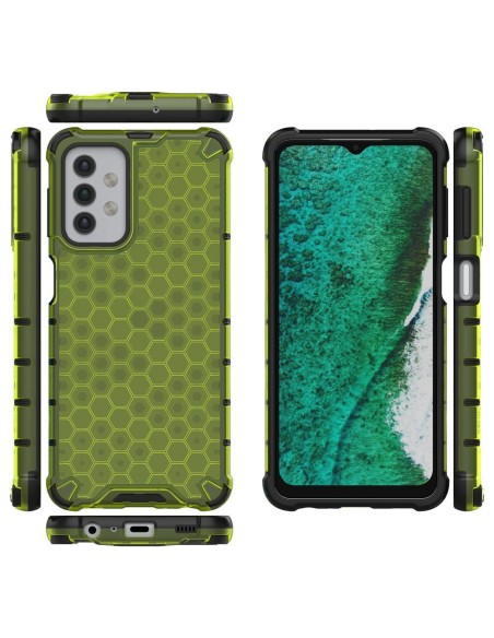 Korinis šarvuotas dėklas su gelio rėmeliu, skirtas Samsung Galaxy A32 5G green